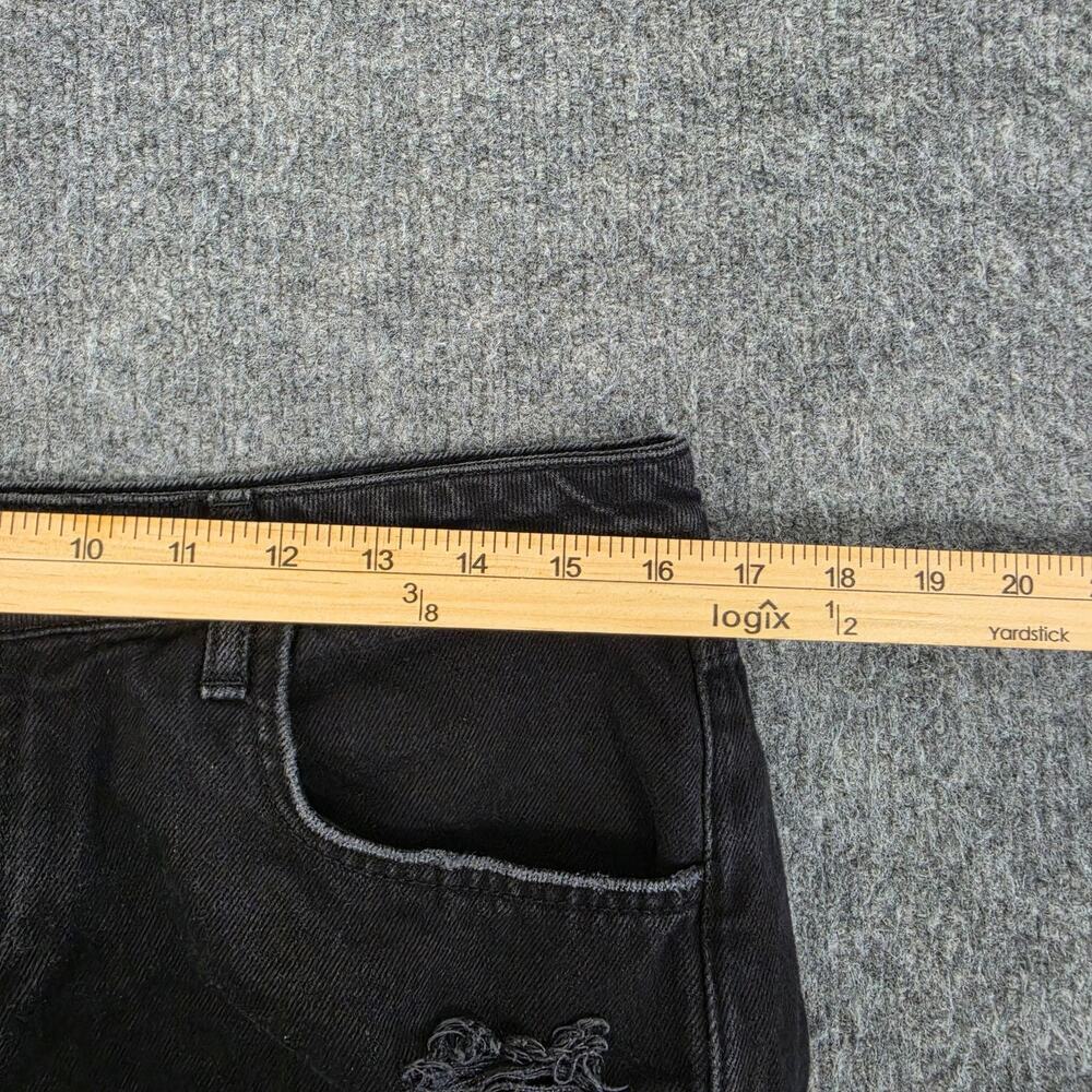 One Teaspoon Shorts 28 Bandits Denim Black Distressed Cut Off Hippie Relaxed Fit - Picture 8 of 10